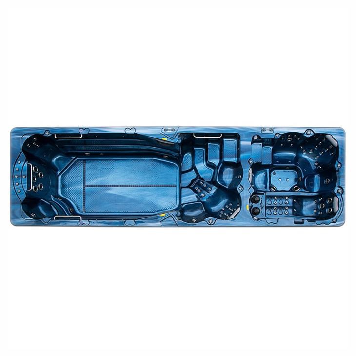 8M Outdoor Intelligent Endless Dual Zone Swimming Spa Pool With Training Rope